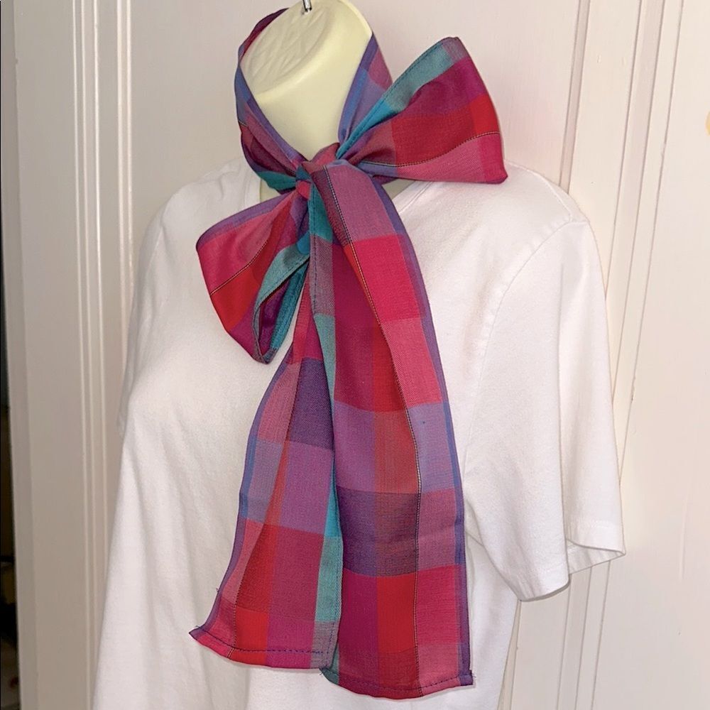 Vintage Homemade Multicolor Block‎ Long Scarf or Belt